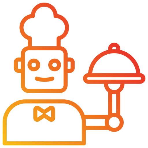 un robot présentant un plat