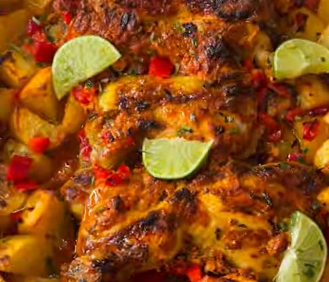 Cuisses de poulet et pommes de terre au four
