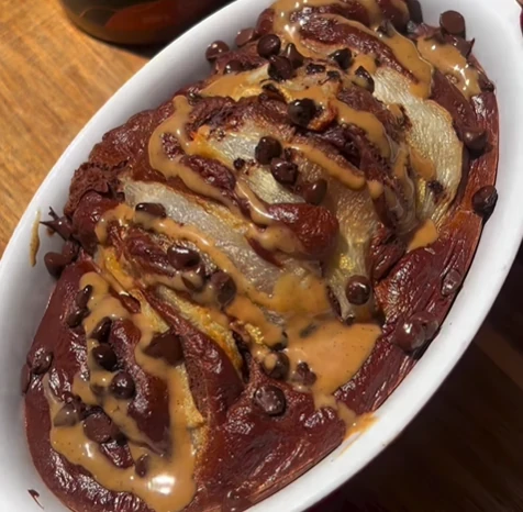 Baked Oat poire chocolat noisette