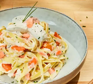 Pâtes au saumon, ricotta et ciboulette
