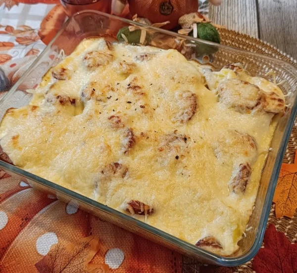 Gratin de chou-fleur à la saucisse fumée