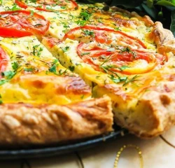 Quiche tomate mozzarella au basilic frais