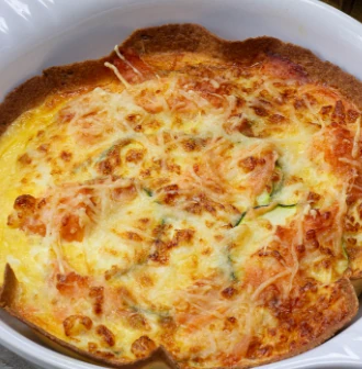 Quiche tortilla courgette et saumon