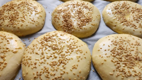 Pains hamburger avant cuisson