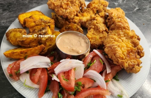 Poulet crispy et ses potatoes