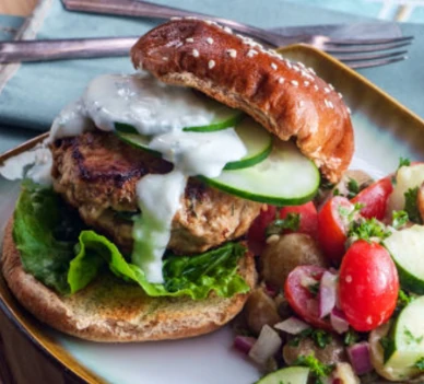 Burger de poulet haché au fromage