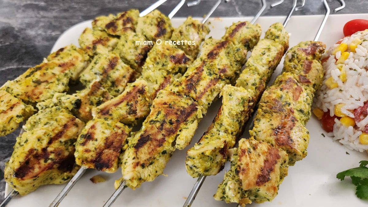 Brochettes de poulet marinées