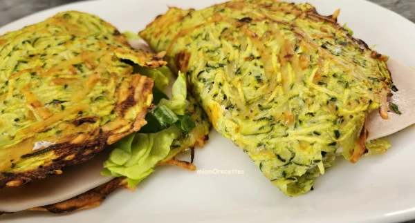 wraps de courgettes et tranches de poulet